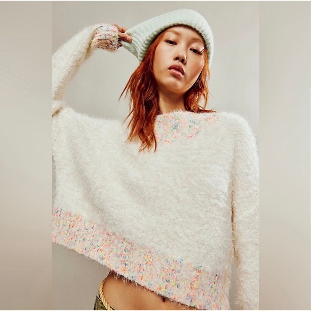 Free People Stardust Sweater In Gardenia Combo Size Xs